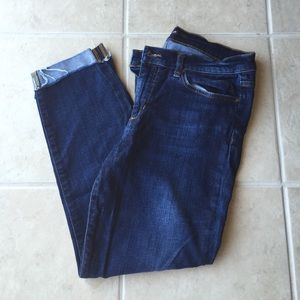 Joe's cropped relaxed fit jeans, dark wash