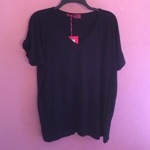 Oversized black v neck tee