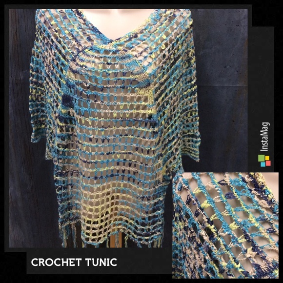 🌺HP 10/24🌺TIE DYE CROCHET PONCHO - Picture 3 of 3