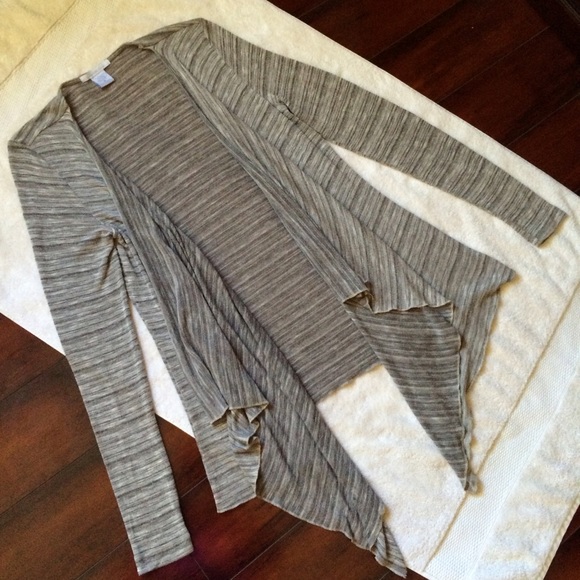 Gray Striped Cardigan