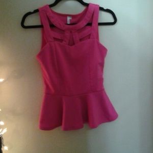 Pink Stylish Peplum Top