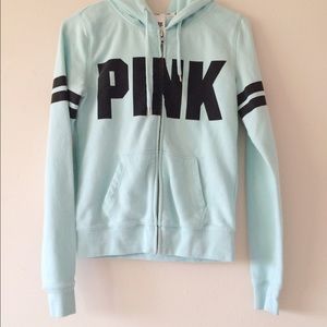 Vs pink mint zip hoodie