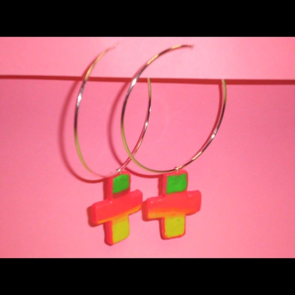 Hoop and Cross Earrings