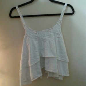 Top/ Cover Up White Lace open back