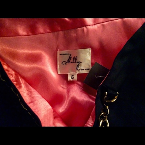 MILLY BEAUTIFUL BLACK SKIRT GOLD CHAIN BELT - Picture 3 of 3