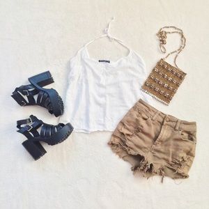 🔹White Brandy halter tank🔹