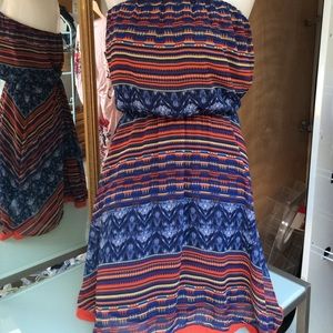 Strapless dress in fab print by Maeve