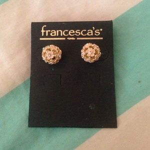 Brand New Francesca's peach floral earrings!