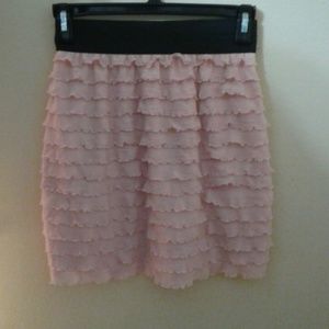 Pink fitted Ruffled skirt!