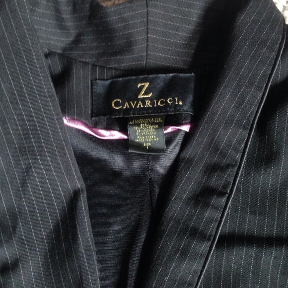 3/4 sleeved plus size pinstriped blazer - Picture 2 of 3