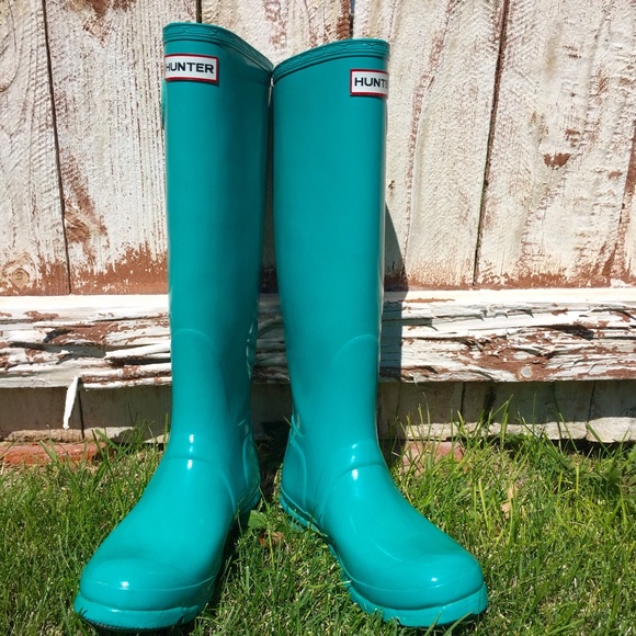 **SOLD** Hunter Tall Turquoise Original Rain Boots