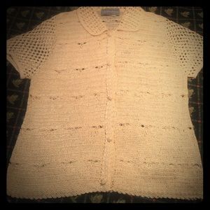 EUC Hand knit cream top