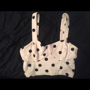 Topshop Polka Dot Crop Top