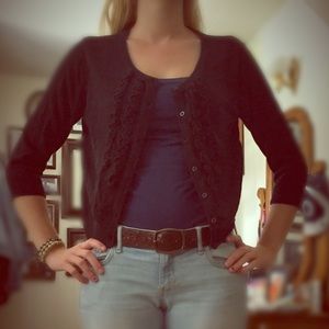 Mossimo Black cardigan with ruffle detail