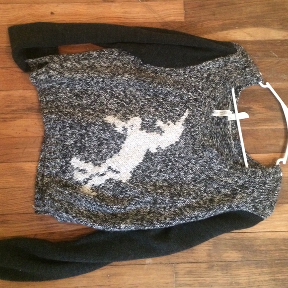 Grey cropped Bethany Mota sweater