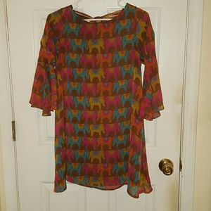 Multi-colored elephant print tunic