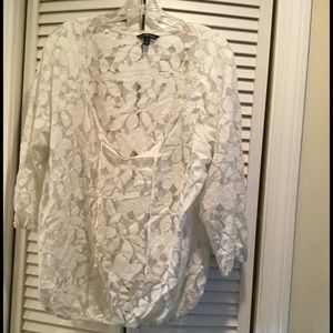 American Eagle white lace top (size XL).