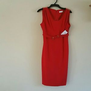 CK red cocktail dress