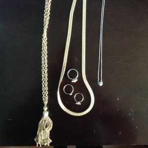 3 necklaces, 3 rings