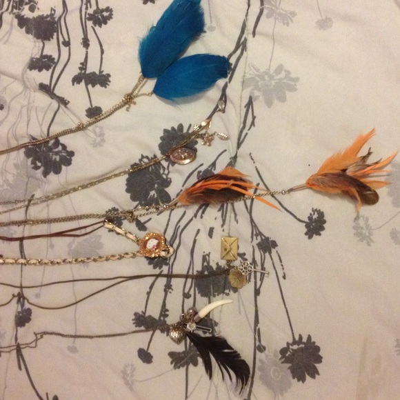 5 necklaces and hk headband