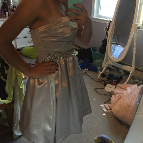 Seashell colored cocktail dress