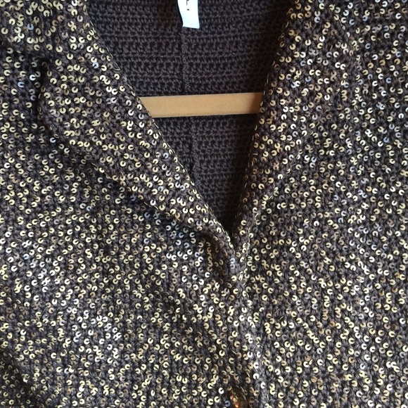 Short sequined cropped knit jacket - Picture 2 of 4