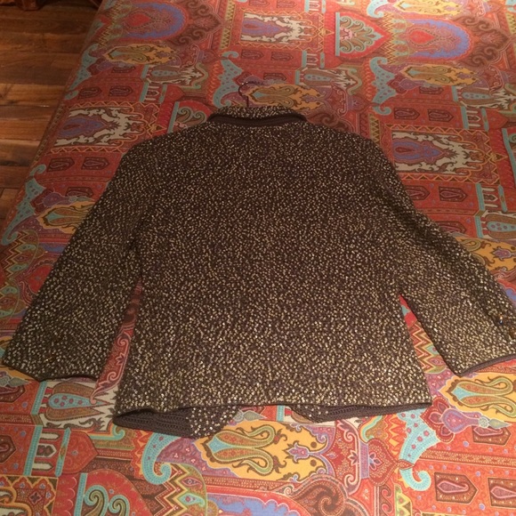 Short sequined cropped knit jacket - Picture 3 of 4