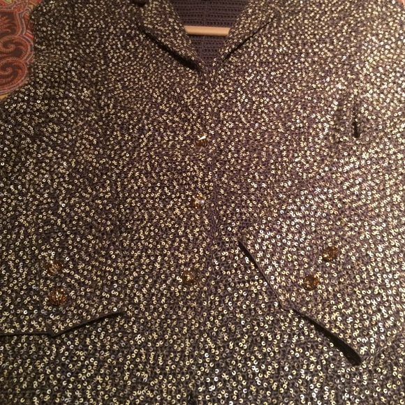 Short sequined cropped knit jacket - Picture 4 of 4