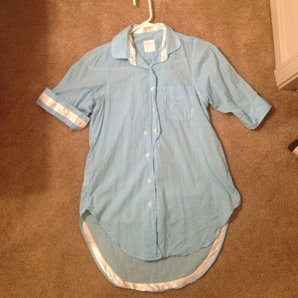 Billy Reid sky blue linen boyfriend oxford