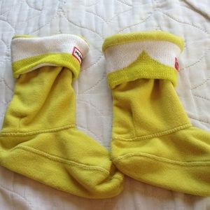 Yellow /w white mustache Hunter Boot Socks