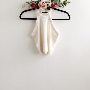 Brandy Melville high neck crop top in ivory