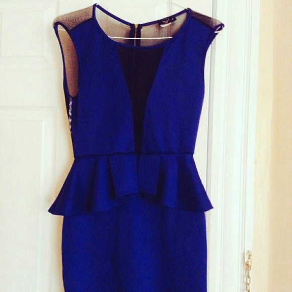 Navy blue peplum dress