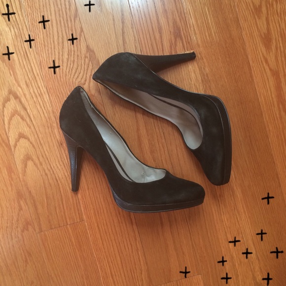 Black suede pumps