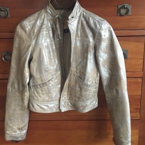 Metallic Gold Motor Cycle Jacket