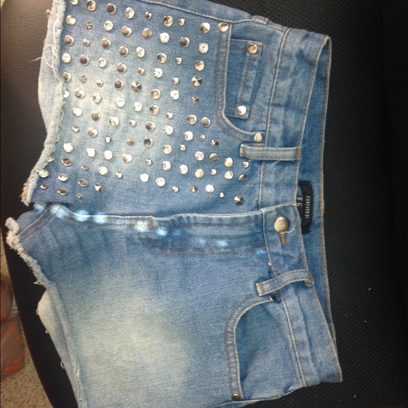 SOLDHigh Waisted Stud Shorts - Picture 3 of 4