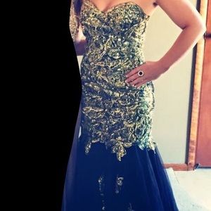 Gold prom dress