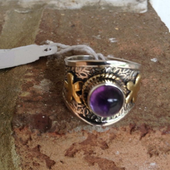 Victorian Purple Amethyst flower ring.