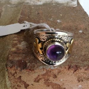 Victorian Purple Amethyst flower ring.