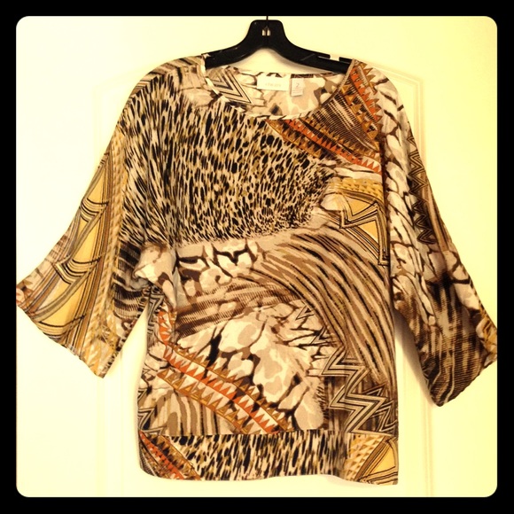 Chico's Multi-Animal Print Top. NWOT
