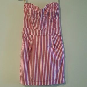 pinstripe strapless hollister dress