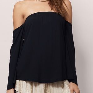 Tobi Black Off the Shoulder Top
