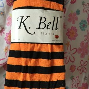 Orange/Black Striped Tights