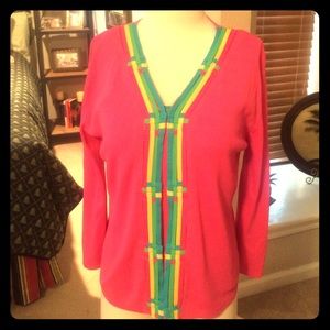 EUC 2 piece pink sweater set with multi straps
