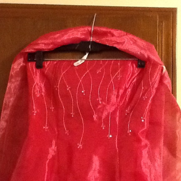 Hot pink prom dress
