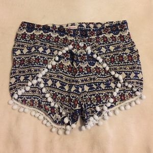 Patterned Pom Pom shorts