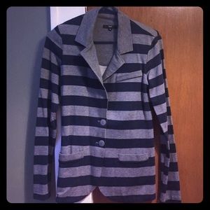 Blue and grey striped blazer