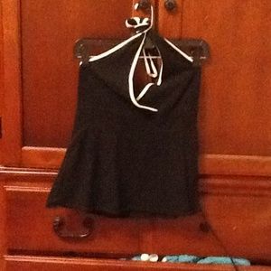 Black hater top with white trim