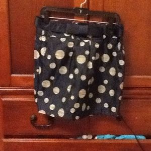 Dark blue skirt with white polka dots