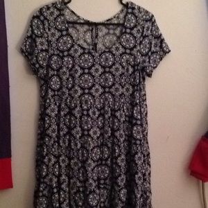 White and Navy printed dress