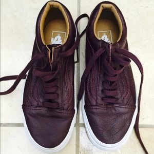 Leather Deep purple vans NEVER WORN